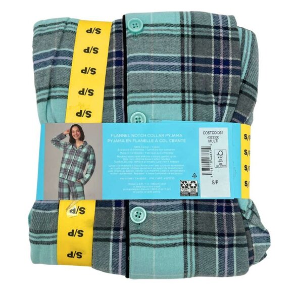 Bed Head Women's Blue & Grey Plaid Pyjama Set: 2 Pieces / Various Sizes - Picture 2 of 3